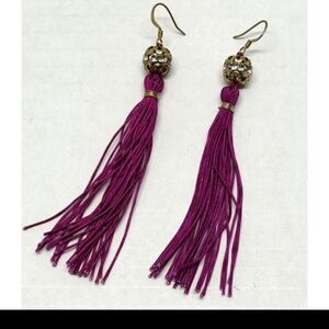 Elegant Tassel Earrings in Purple